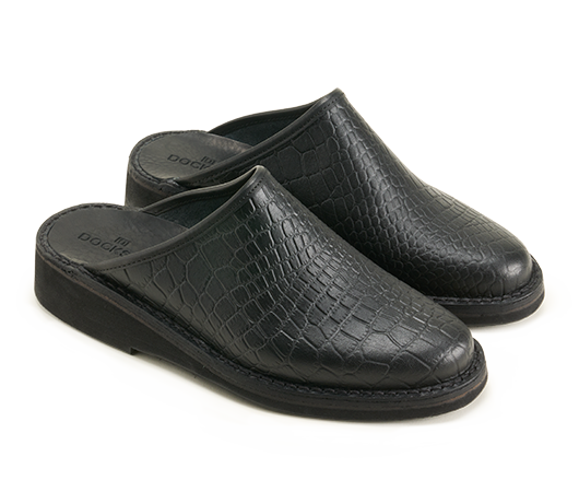 Slippers / Tofflor - Billies Svart Croco croco | Docksta Sko