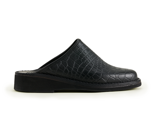 Slippers / Tofflor - Billies Svart Croco croco | Docksta Sko